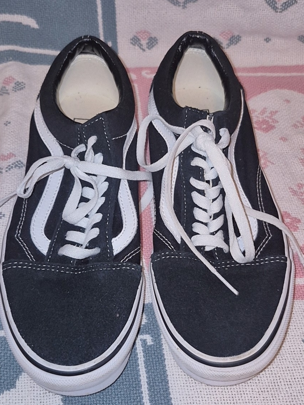Vans Black and White Old Skool Canvas Sneakers
